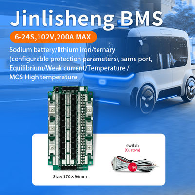 94.8V 6-24S Balance Sodium Ion Battery BMS 60A 80A 100A For Motorcycle And Tricycle