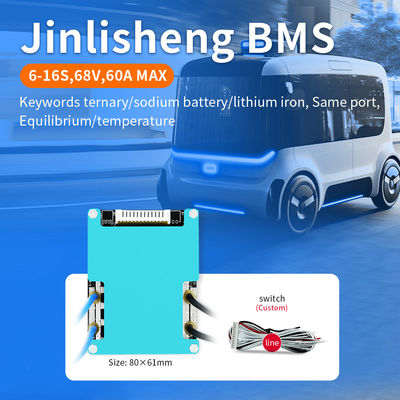 Sightseeing Car E-Motorcycle BMS Board 6s-16s 20a-60a For Lifepo4 Li-Ion Battery