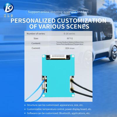 Sightseeing Car E-Motorcycle BMS Board 6s-16s 20a-60a For Lifepo4 Li-Ion Battery